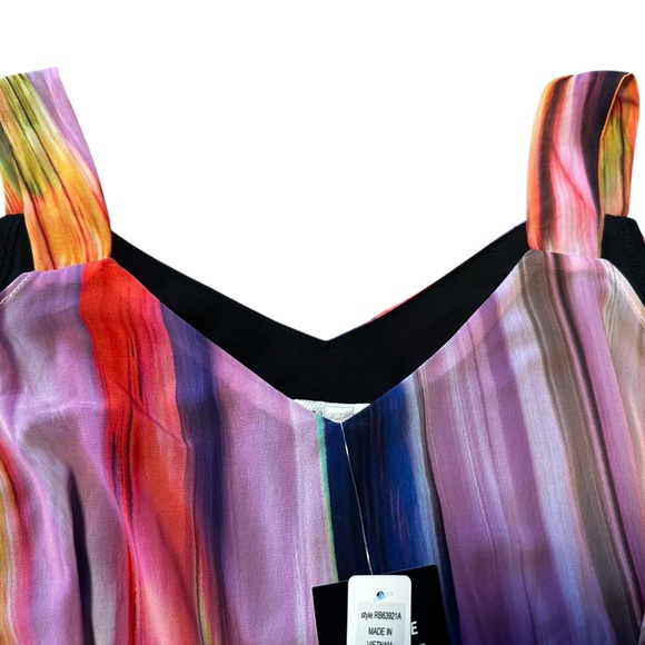 Robbie Bee Signature Cold Shoulder Abstract Print Maxi Dress NWT Size 12 Vibrant - Picture 7 of 15